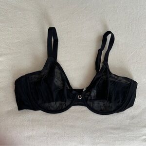 Chantelle Black Sheer Bra 36D NWOT